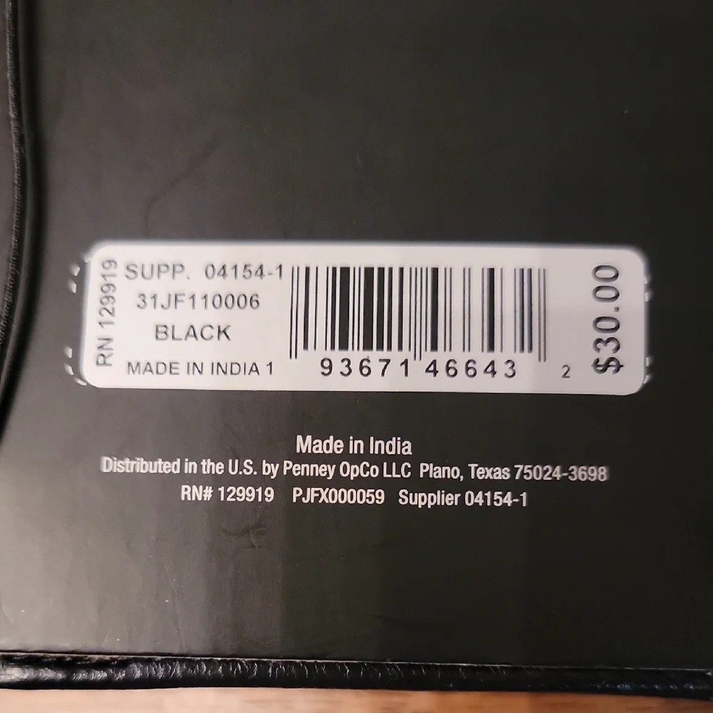 J.Ferrar Black Tri Fold Mens RFID Blocking Wallet Black NEW